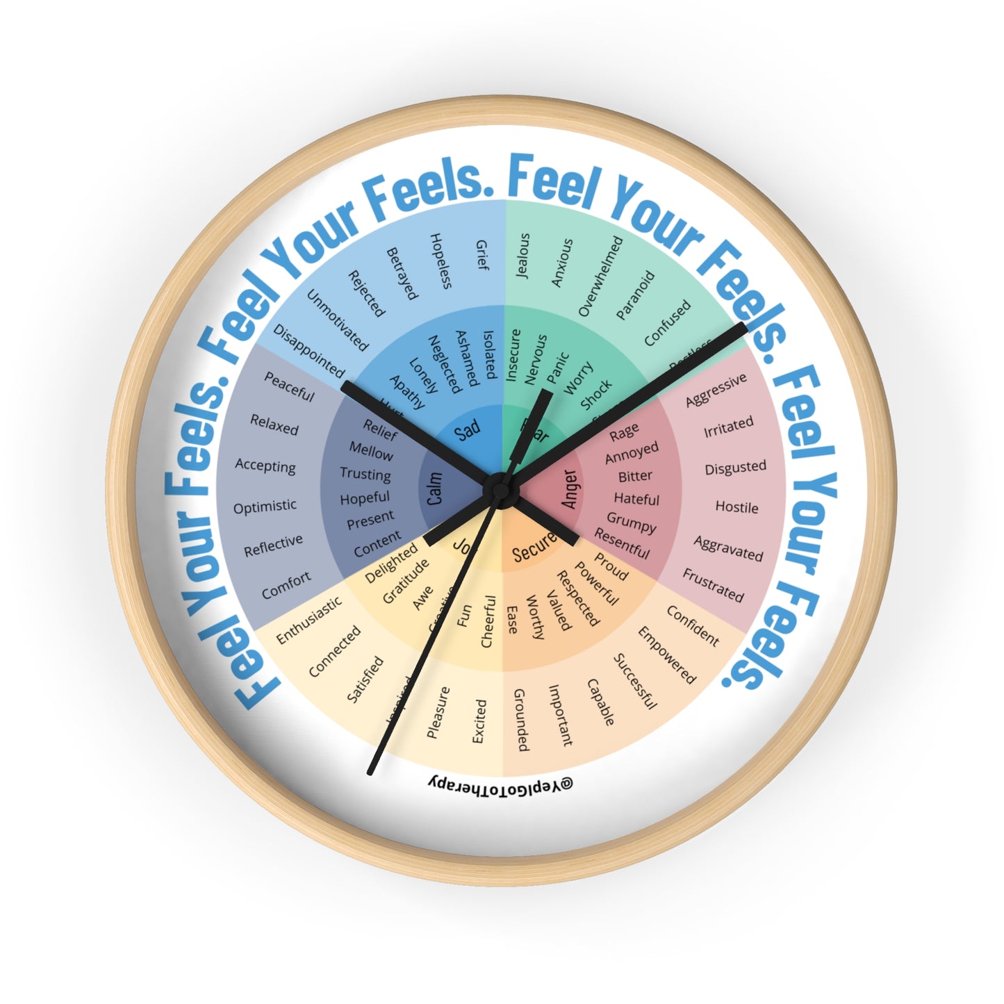 Emotional Mood Wall Clock - "Feel Your Feels" Design
