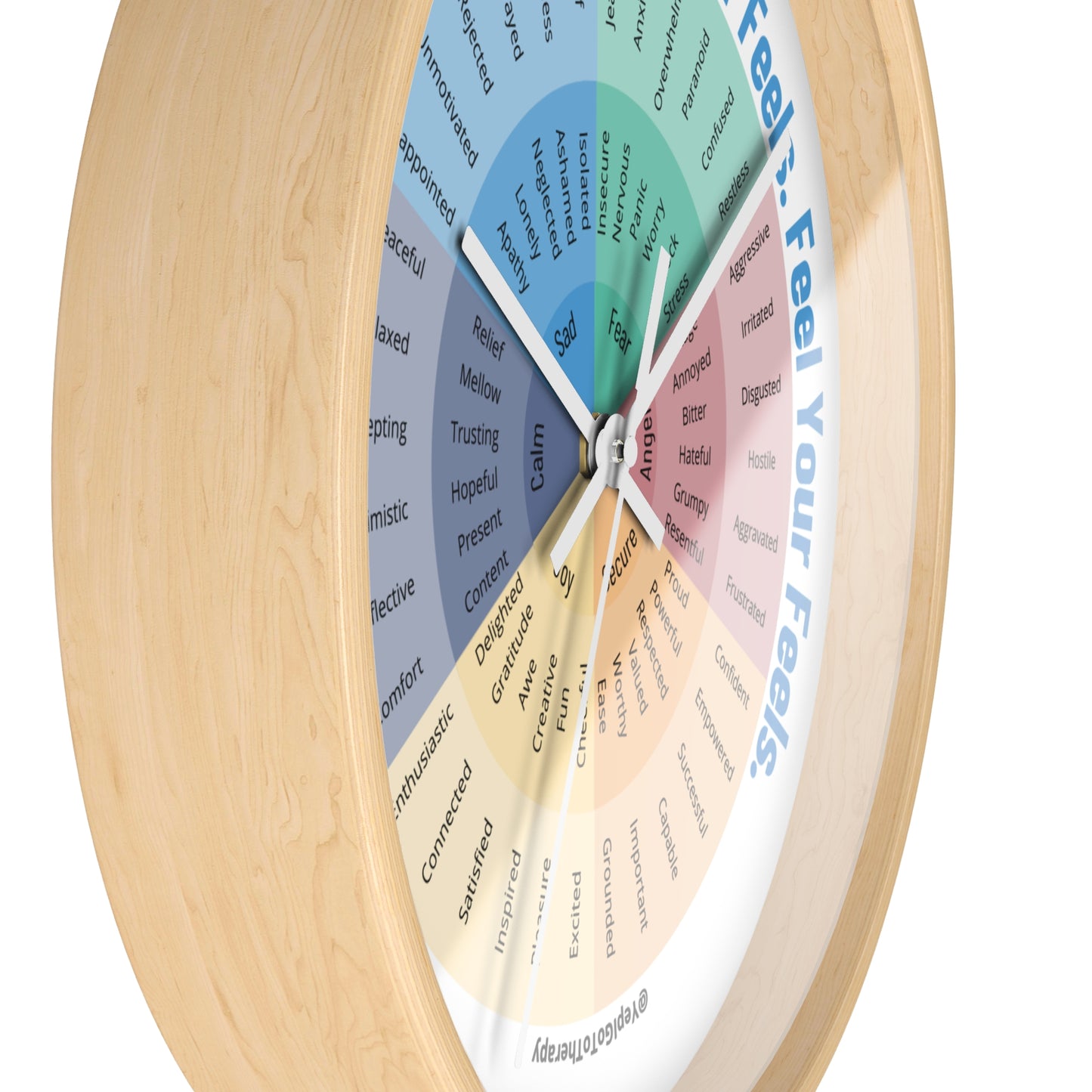 Emotion Wheel Wall Clock - Mental Health "Feel Your Feels" Design