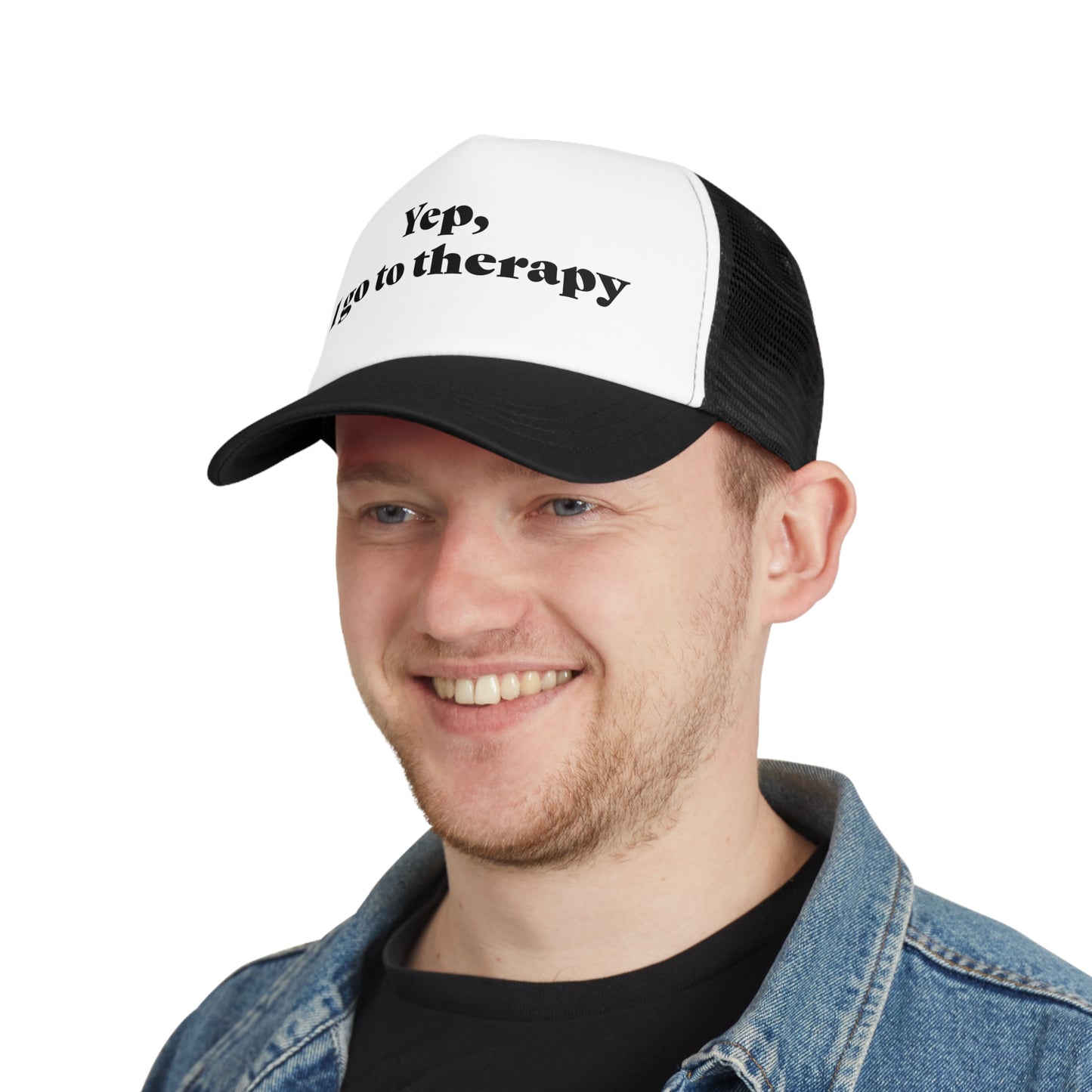 Funny Therapy Mesh Cap - Yep, I Go to Therapy - Mental Health Awareness Hat