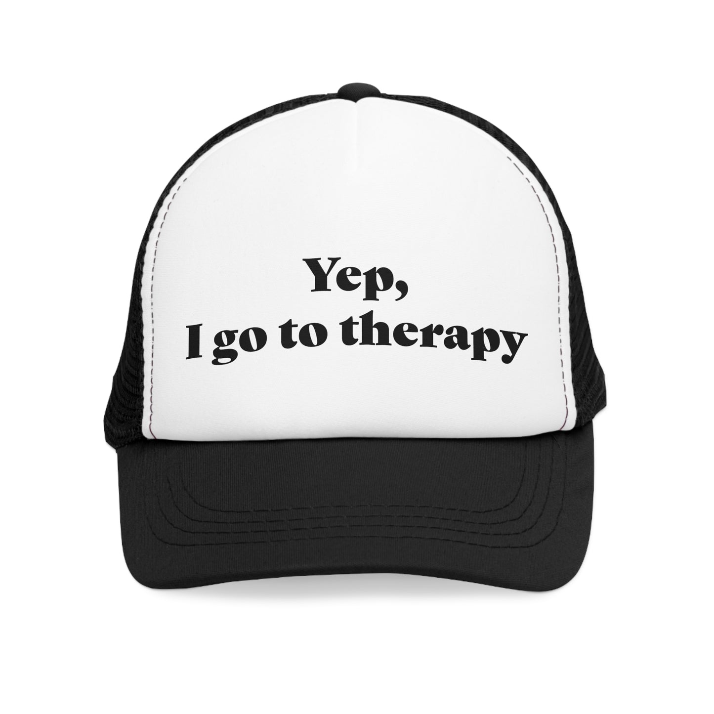 Funny Therapy Mesh Cap - Yep, I Go to Therapy - Mental Health Awareness Hat