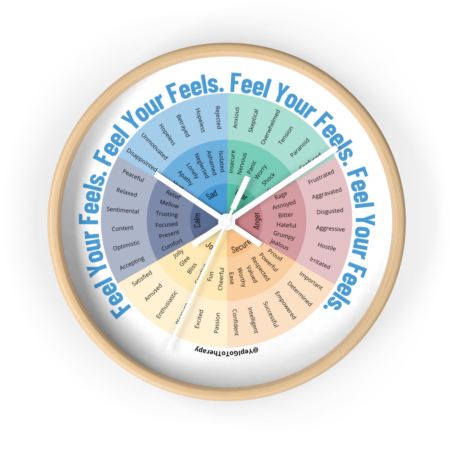 Emotional Mood Wall Clock - "Feel Your Feels" Design