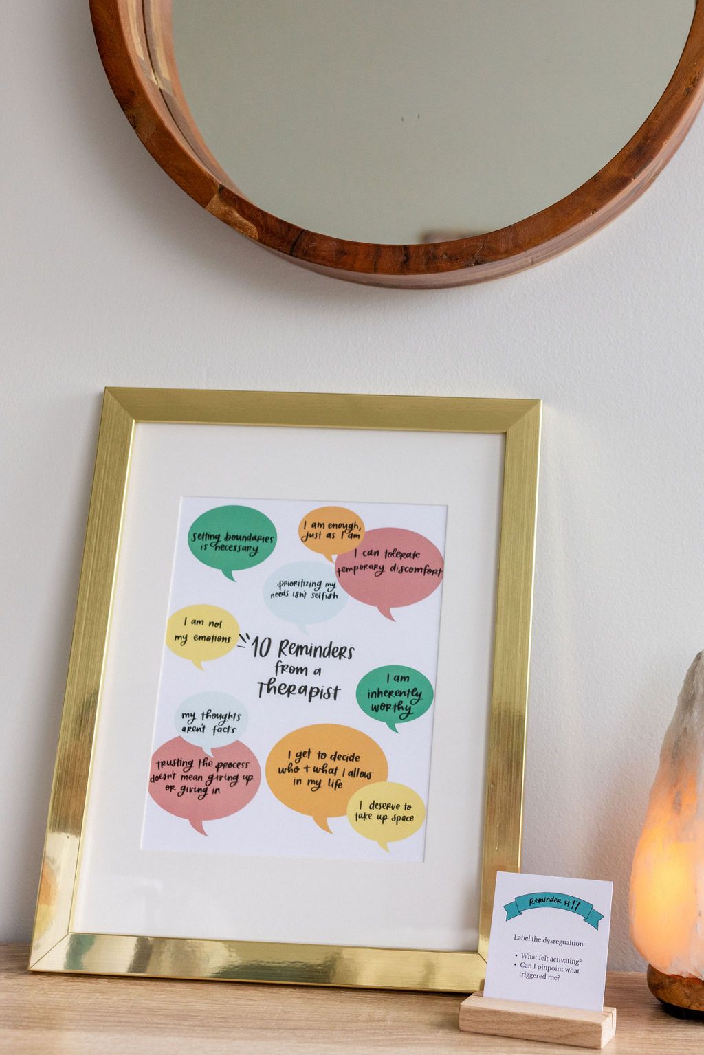 8x10 print of therapists’ favorite reminders!